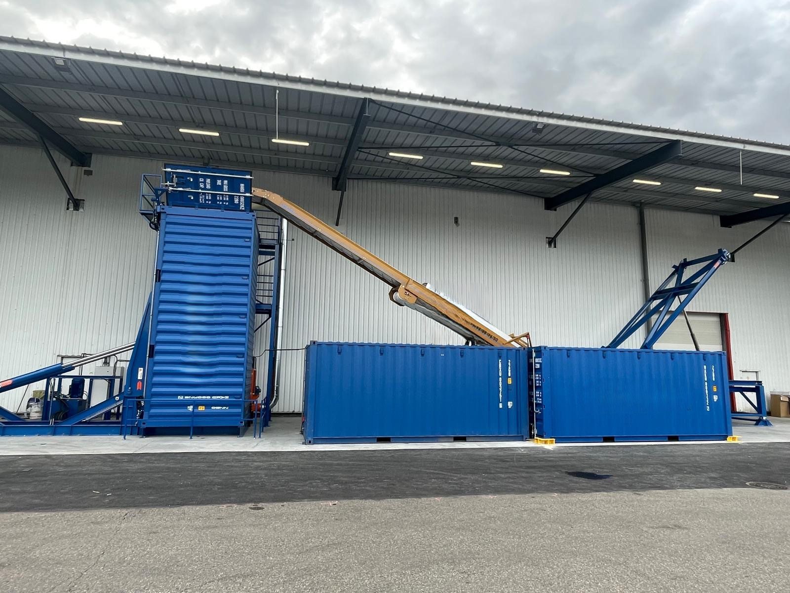 SVL20 stationary vertical loader for 20ft container loading in coffee bean handling