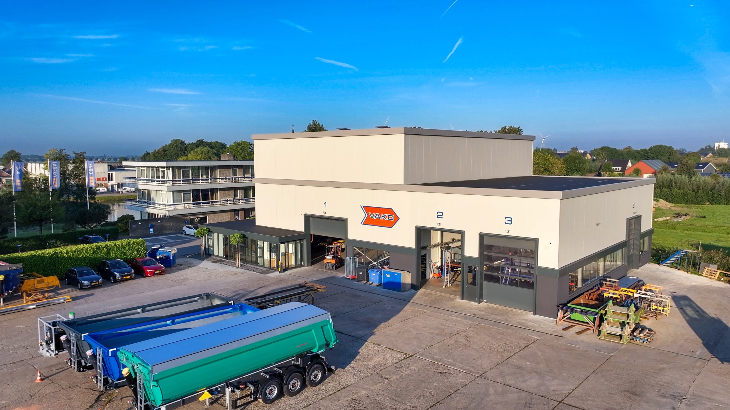 VAKO building and trailers